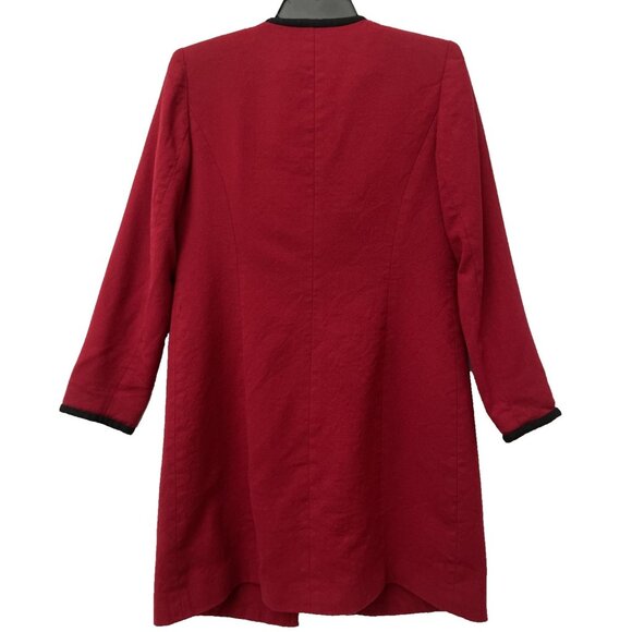 Talbots Open Front Blazer Women’s Black Red Long Jacket Size 6 - Picture 13 of 13